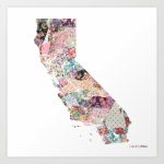 California Map Art Printpoeticmaps | Society6   California Map Art