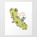 California Map Art Printwillhouse1 | Society6   California Map Art