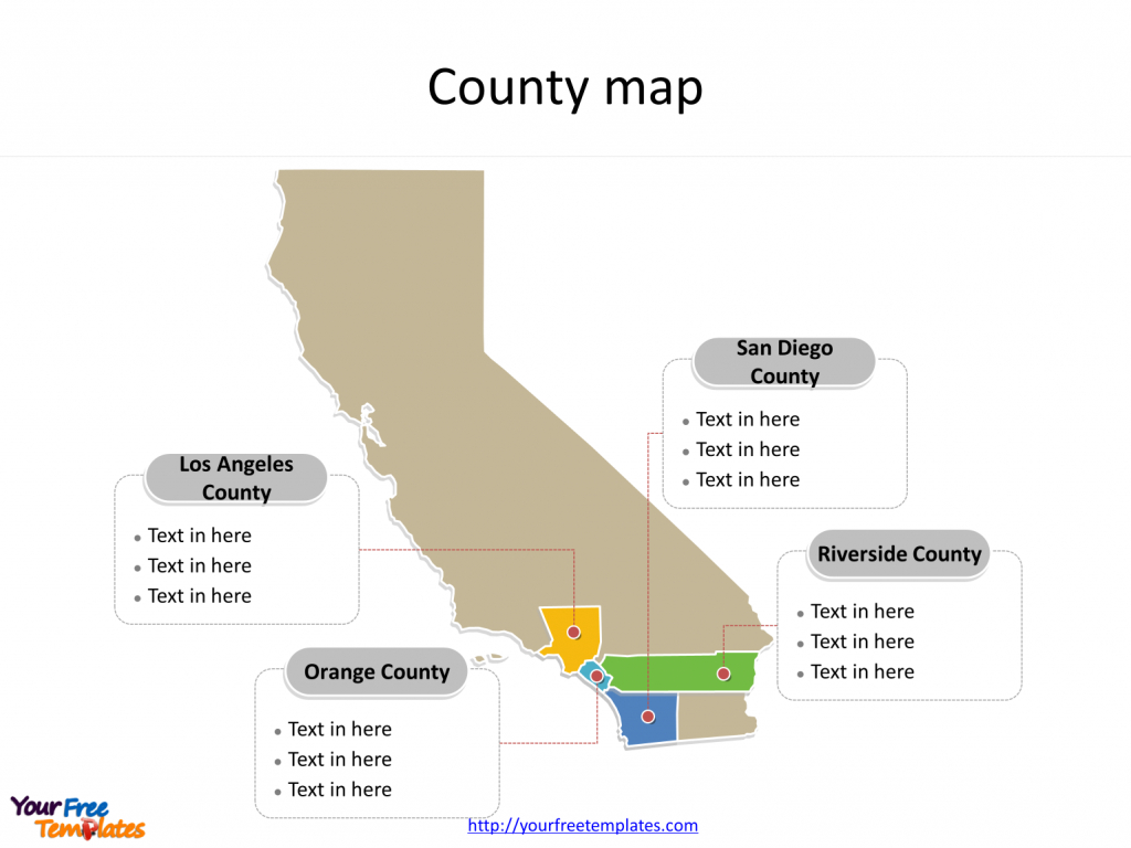 California Map Powerpoint Templates - Free Powerpoint Templates - Free Editable Map Of California Counties
