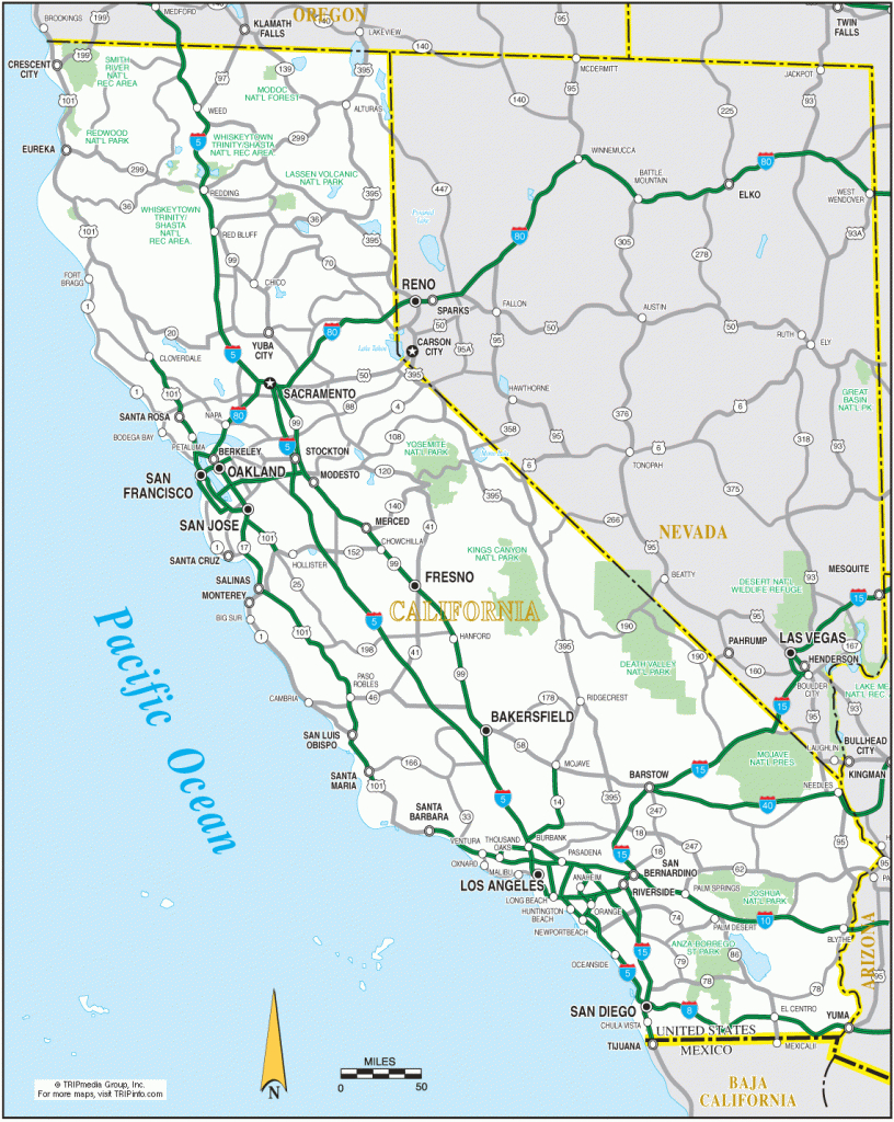 California Map Road Map Of Northern California 