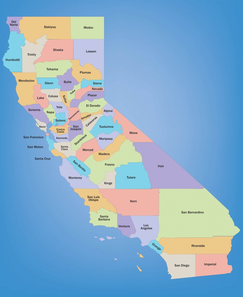 Free Editable Map of California Counties