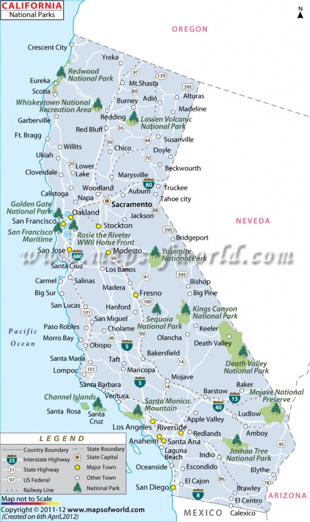 Southern California National Parks Map Free Printable Maps