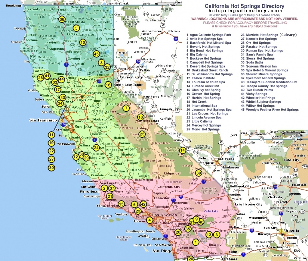 California Natural Hot Springs Map | California Map 2018 Throughout - Natural Hot Springs California Map