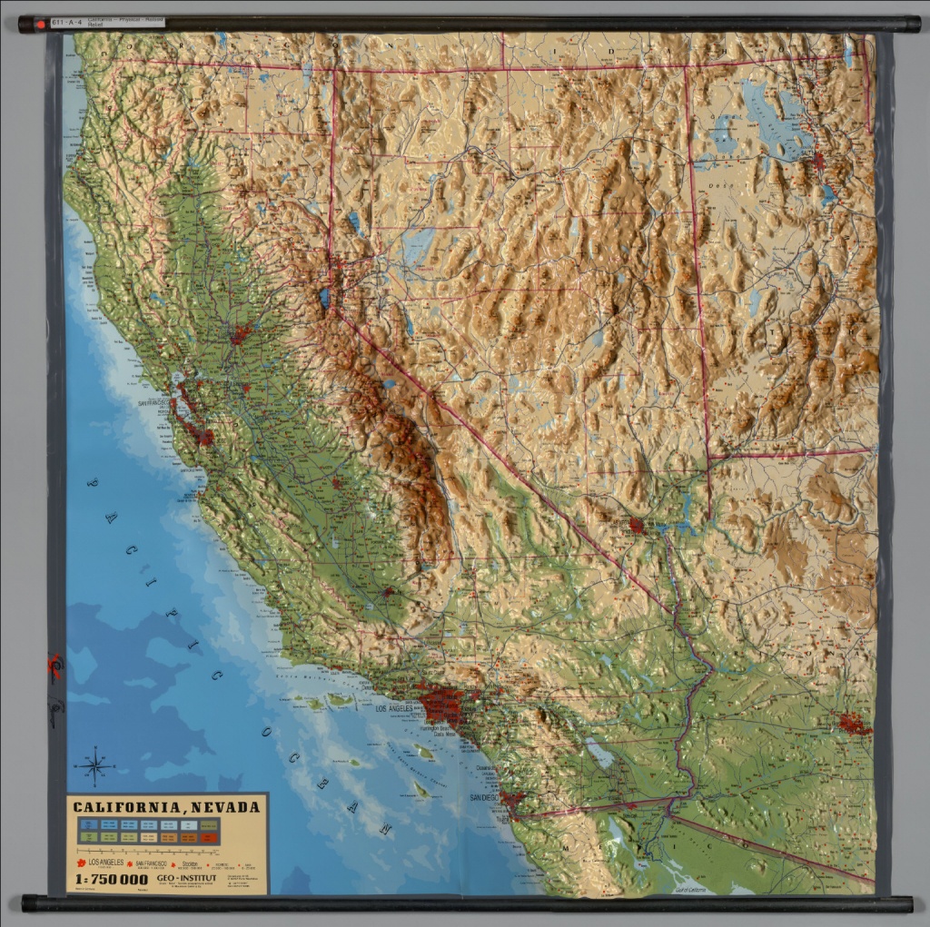 California -- Physical (Raised Relief) - David Rumsey Historical Map - California Relief Map Printable