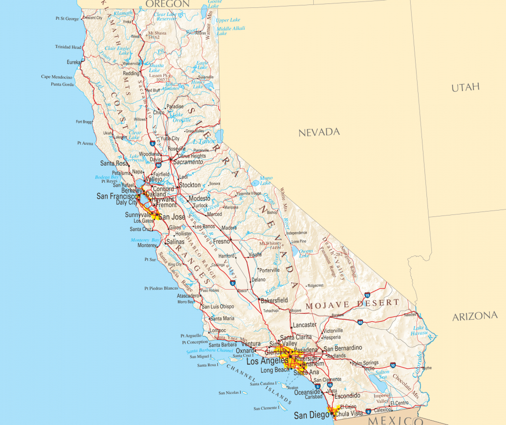 California Reference Map • Mapsof - Large Map Of Southern California
