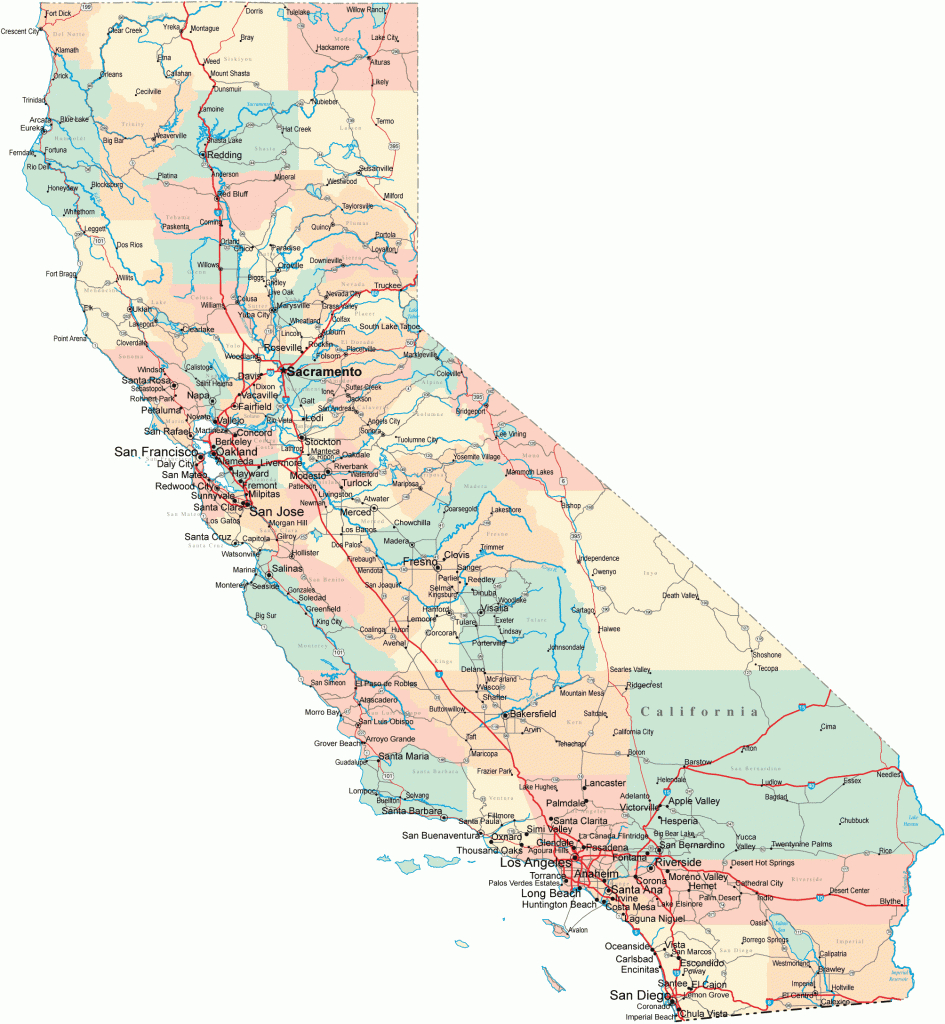 California Road Map - Ca Road Map - California Highway Map - California Road Atlas Map