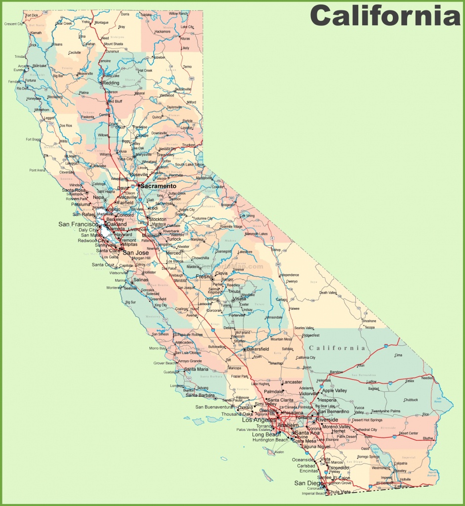 California Road Map - Large Map Of California
