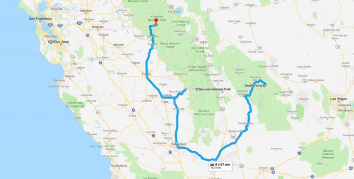 California Trip Planner Map