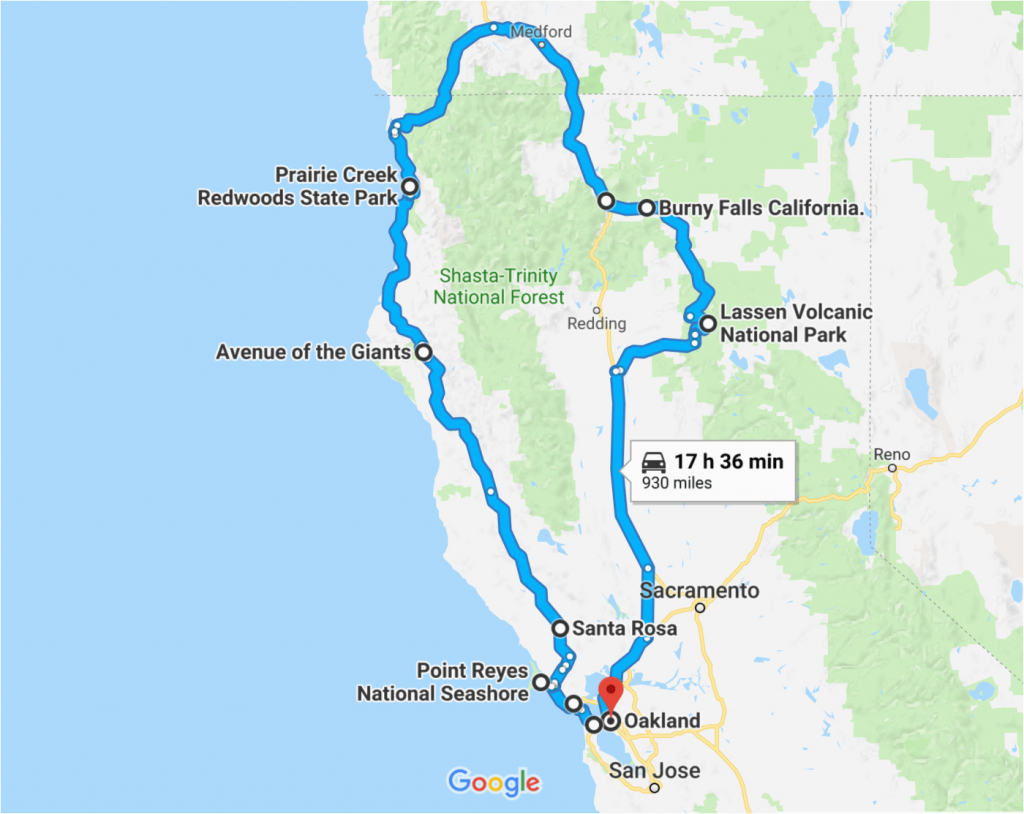 California Road Trip Trip Planner Map The Perfect Northern - California Trip Planner Map