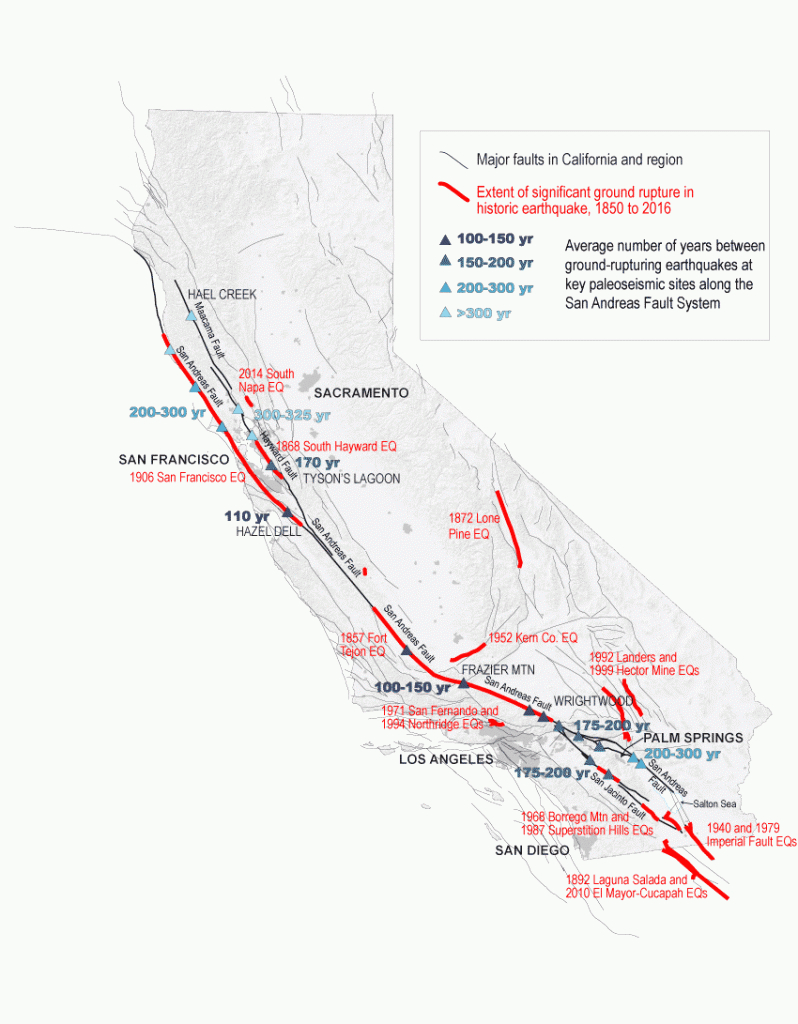 California Seismicity California Fault Lines Map 