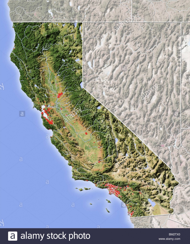 California, Shaded Relief Map Stock Photo: 29566936 - Alamy - California Relief Map