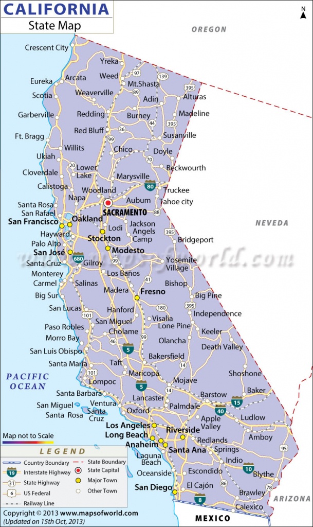 California State Map - Map Of California Showing Cities