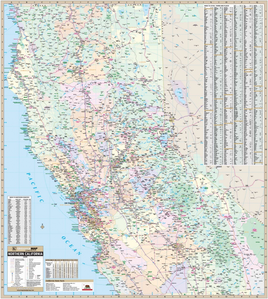 California State North Wall Map – Kappa Map Group - Map Of Northern California