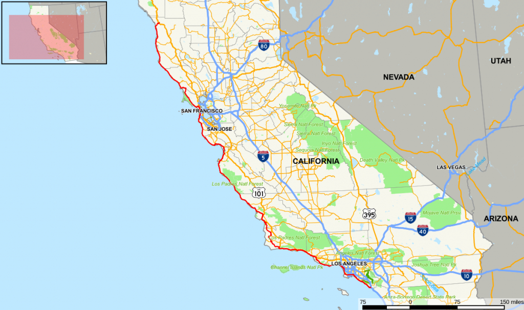 California Tourist Map Highway 101