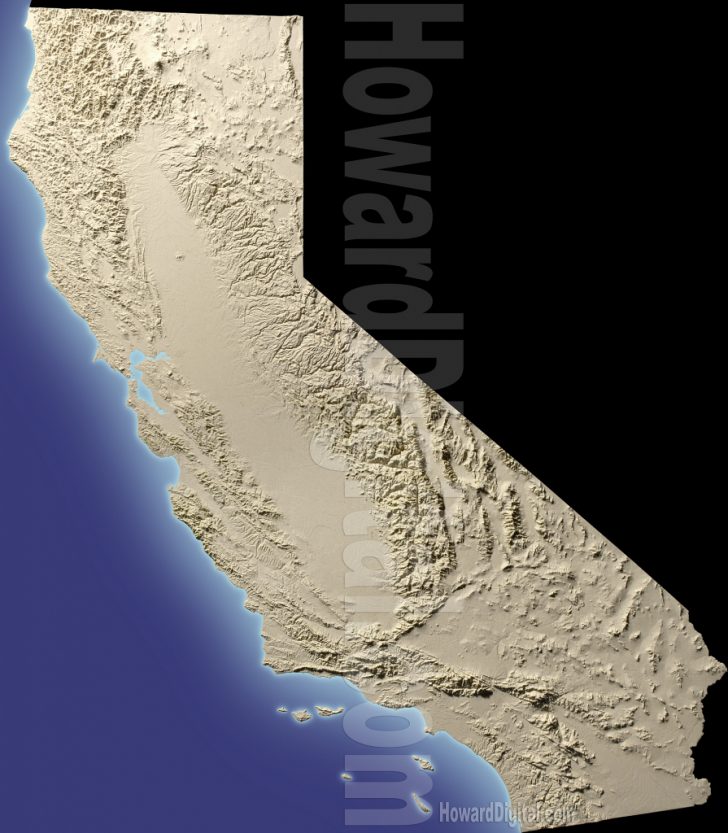 3D Map Of California