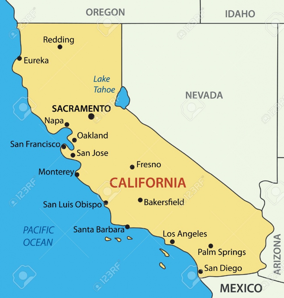 California - Vector Map Royalty Free Cliparts, Vectors, And Stock - Lake Tahoe California Map