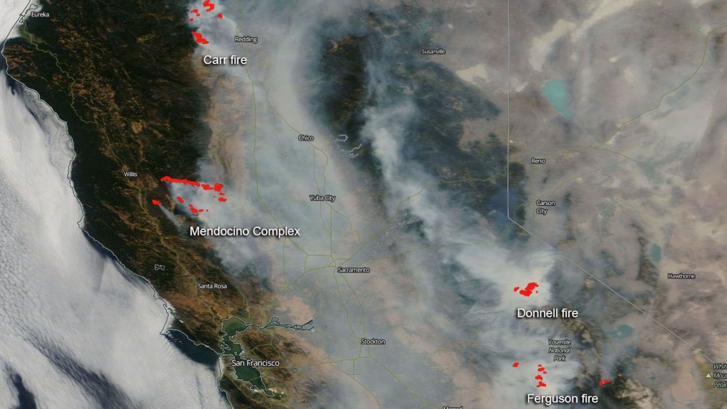 California Wildfires Are Filling State With Hazardous Smoke - Axios - California Wildfire Satellite Map