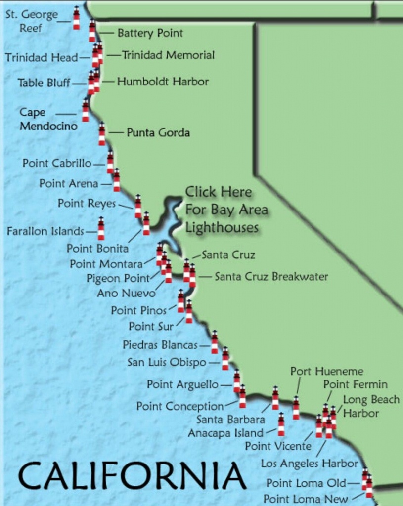 Californian Lighthouses | California Road Trip | California - Beach Map Of California