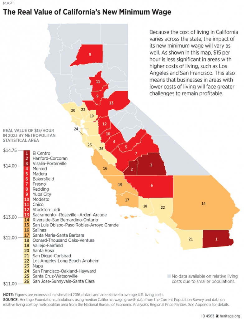 California&amp;#039;s Unprecedented Minimum Wage Increase Will Hurt - California Cost Of Living Map