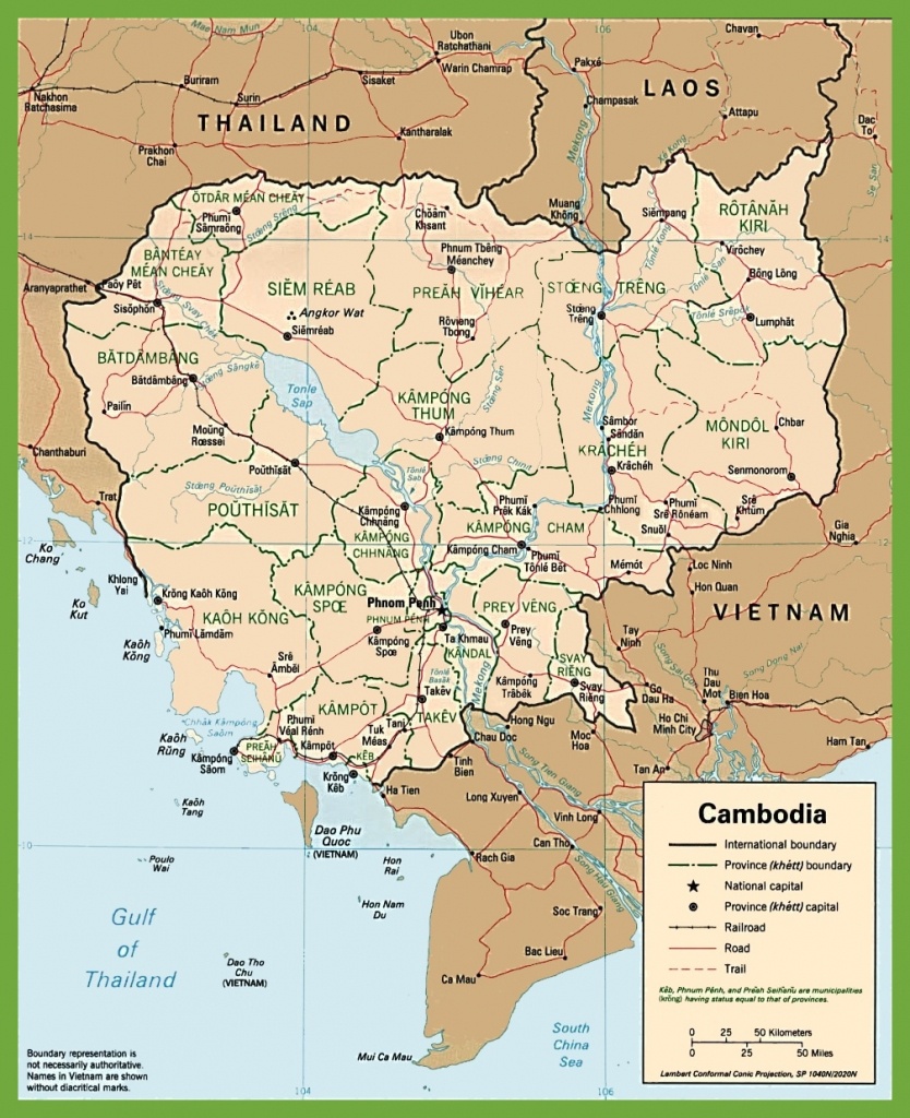Cambodia Road Map - Printable Map Of Cambodia