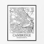 Cambridge Map Art Print Cambridge Poster Map Of Cambridge | Etsy   Printable Map Of Cambridge Ma