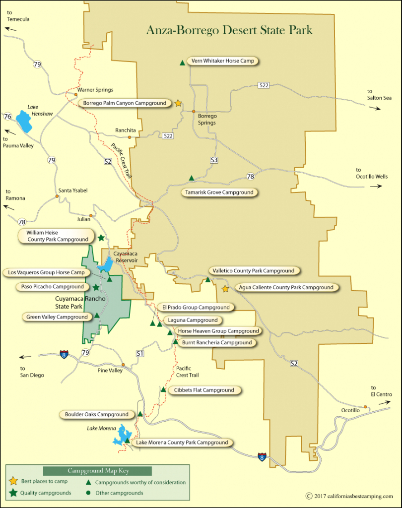 Campground Map Of Anza-Borrego Desert State Park - California State Campgrounds Map