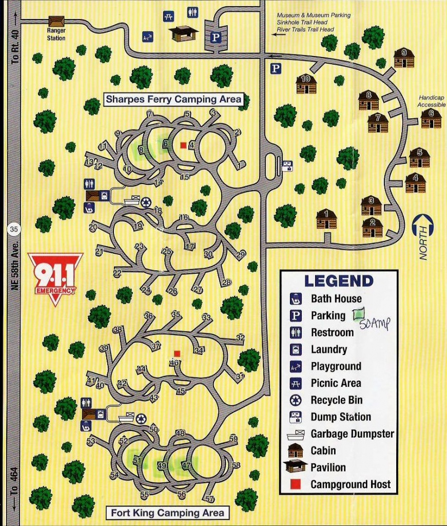 Campground Map - Silver River State Park - Ocala - Florida - Florida State Parks Rv Camping Map