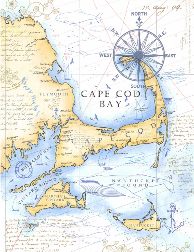 Cape Cod Catch Collection&amp;quot; Digital Bundle | Laure Paillex Art And Design - Printable Map Of Cape Cod