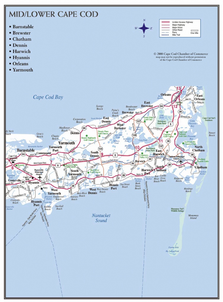 Cape Cod Maps | Cape Cod Chamber Of Commerce - Printable Map Of Cape Cod