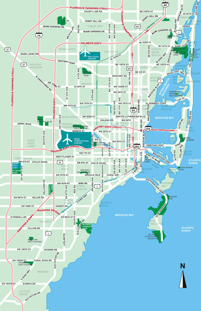 Cartes De La Floride, Miami, Orlando Et Tampa . - Map Of South Beach Miami Florida