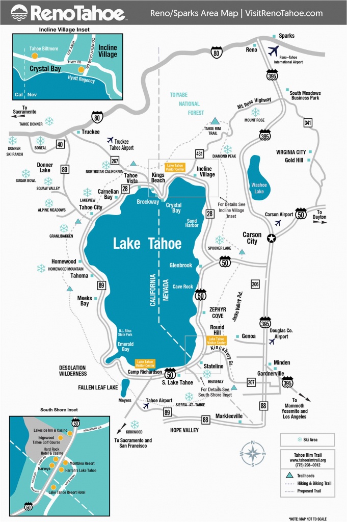 Casinos In Southern California Map Lake Tahoe On Map Of California - Lake Tahoe California Map