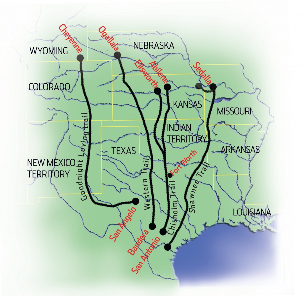 Cattle Drives Map | Cattle Drives | Cattle Drive, Teaching Social - Texas Cattle Trails Map