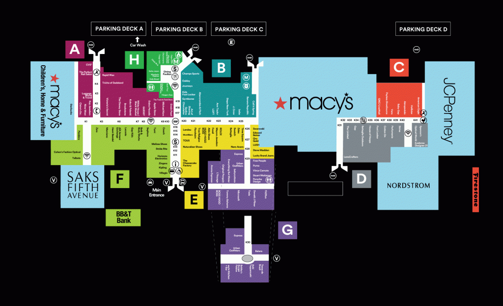 Center Map Of Dadeland Mall - A Shopping Center In Miami, Fl - A - Florida Mall Map