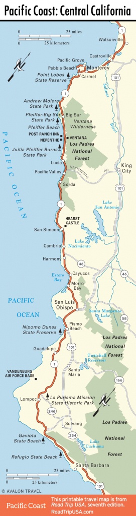 Road Map Of California Coast