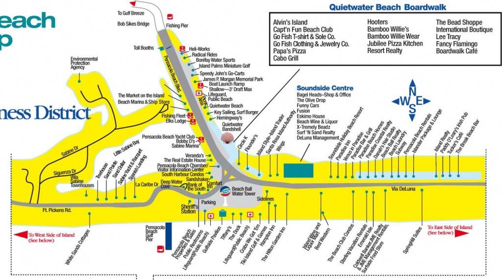 Central Pensacola Beach | East Pensacola Beach | West Pensacola - Myrtle Beach Florida Map