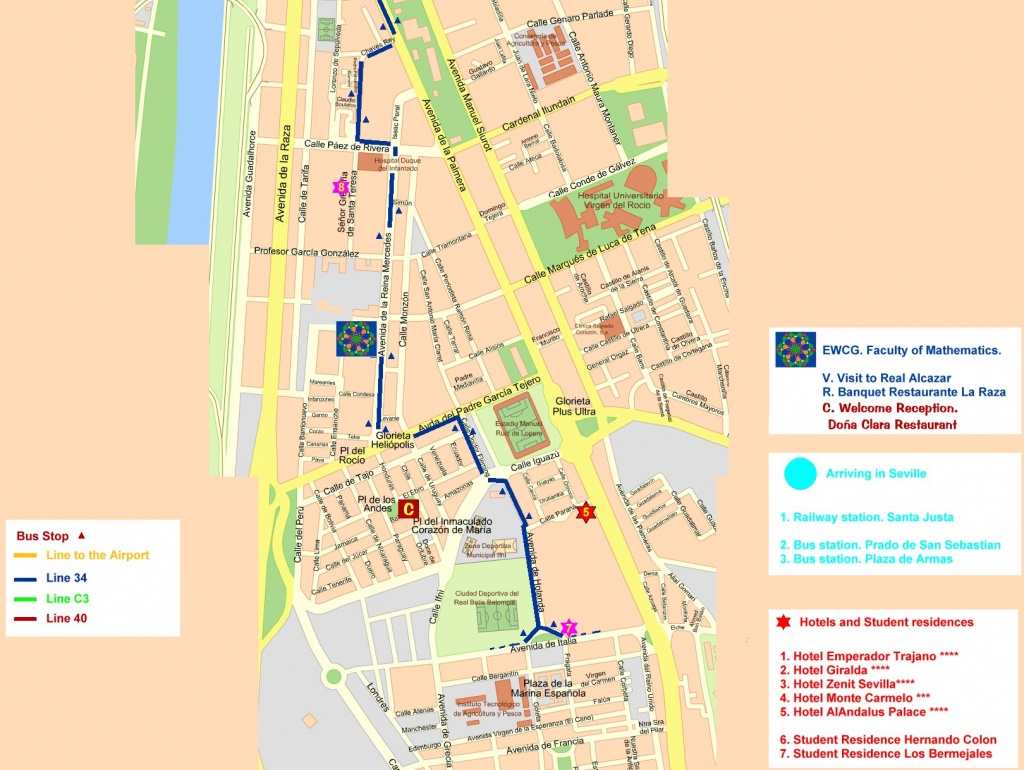 Central Seville Tourist Map - Seville • Mappery - Printable Tourist Map Of Seville