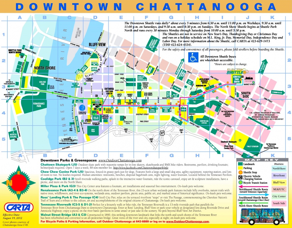 Chattanooga Tourist Map - Printable Map Of Chattanooga