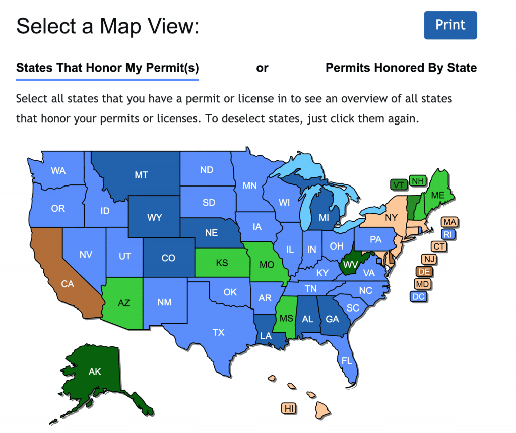 California Ccw Map Free Printable Maps