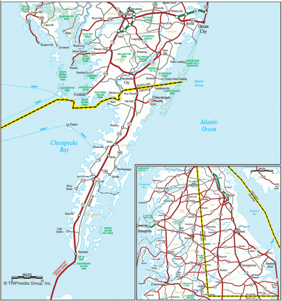 Chesapeake Bay &amp;amp; Virginia Eastern Shore Map - Printable Map Of Chesapeake Bay