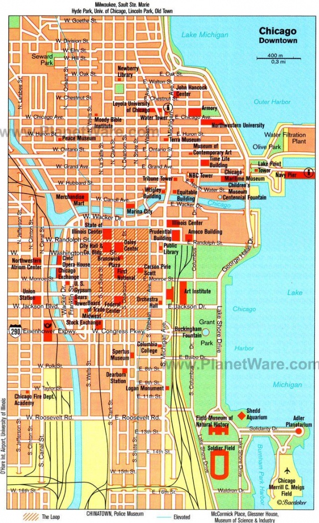 Chicago Downtown Map - Tourist Attractions | Chicago Year Round In - Printable Street Map Of Downtown Chicago