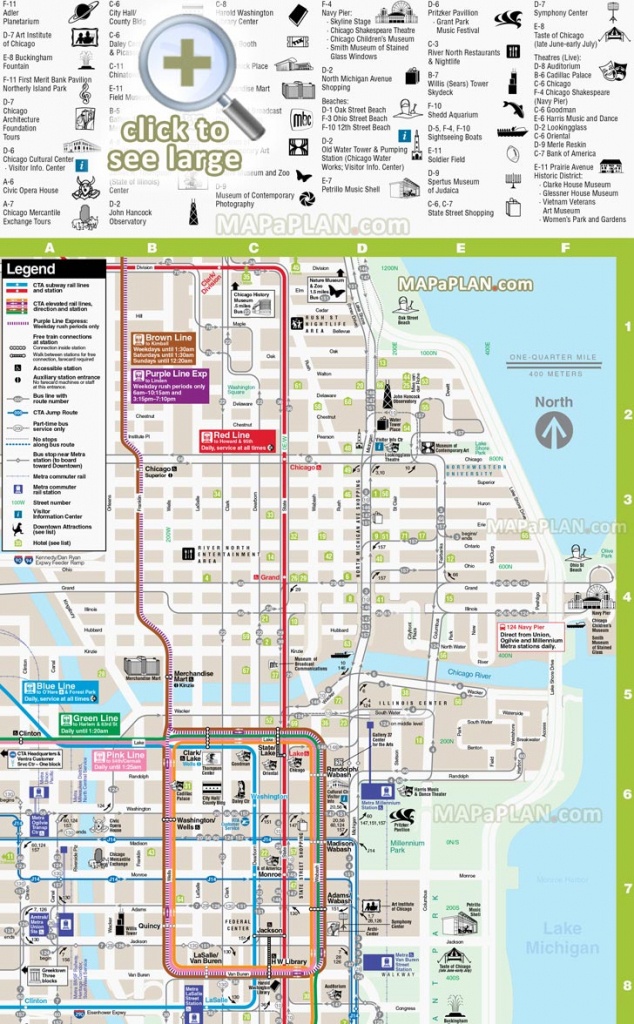 Chicago Maps - Top Tourist Attractions - Free, Printable City Street Map - Printable Map Of Chicago