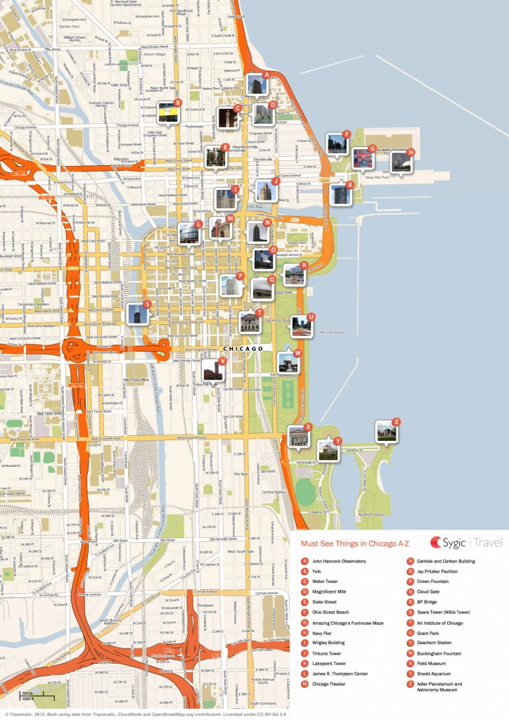 Chicago Printable Tourist Map | Sygic Travel - Printable Map Of Downtown Chicago Streets