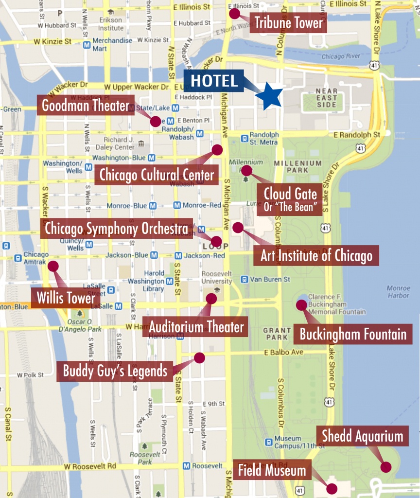 Chicago Tourist Walking Map | Leancy Travel - Map Of Chicago Attractions Printable