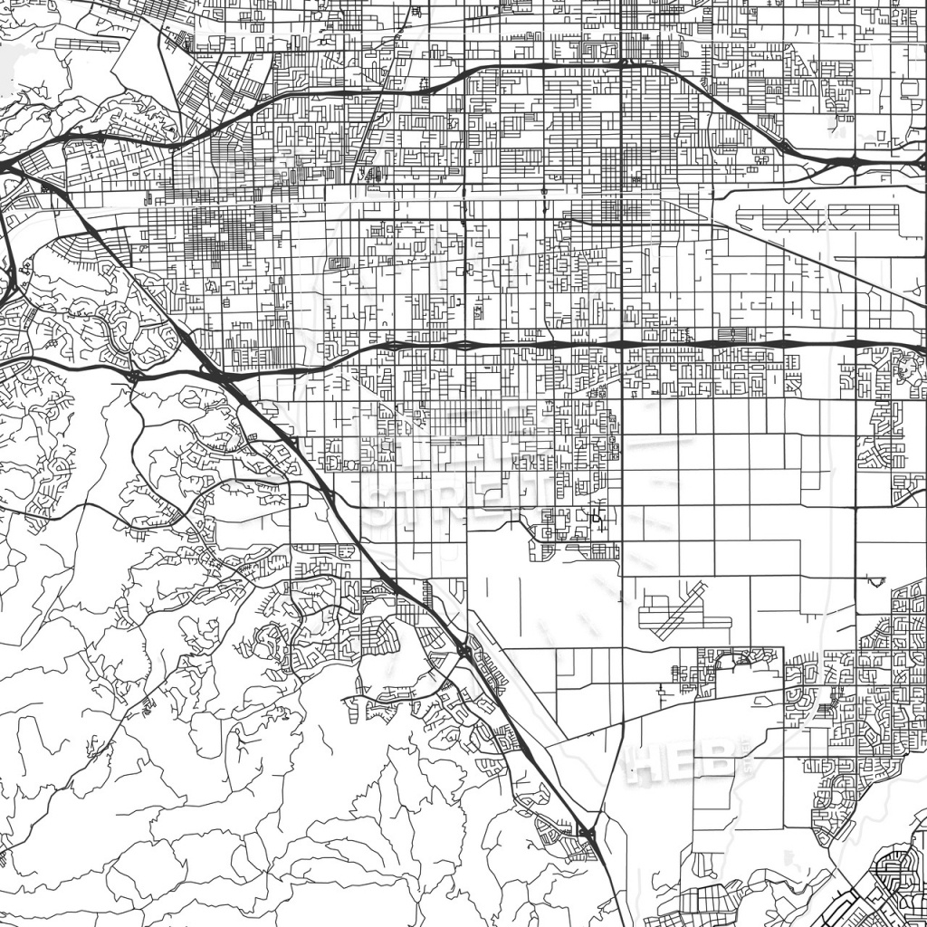 Chino, California - Area Map - Light | Hebstreits Sketches - Chino California Map