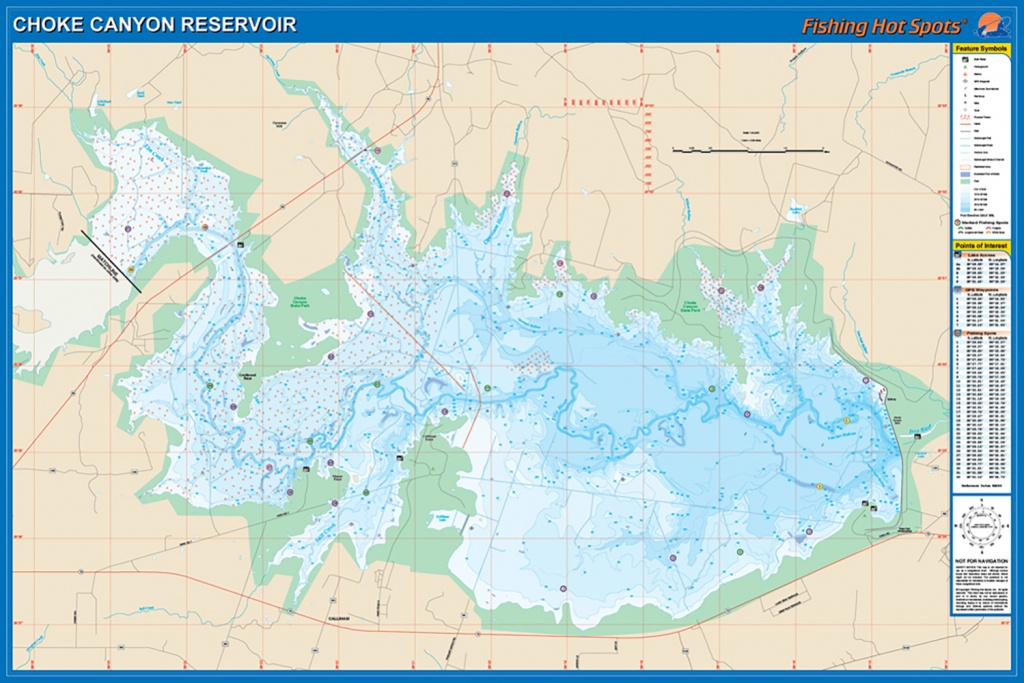 Choke Canyon Reservoir Fishing Map - Texas Lake Maps Fishing