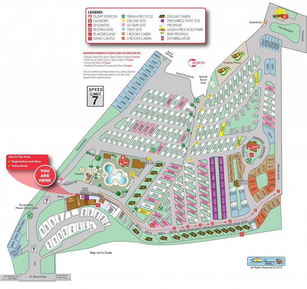 Chula Vista, California Tent Camping Sites | San Diego Metro Koa - California Tent Camping Map