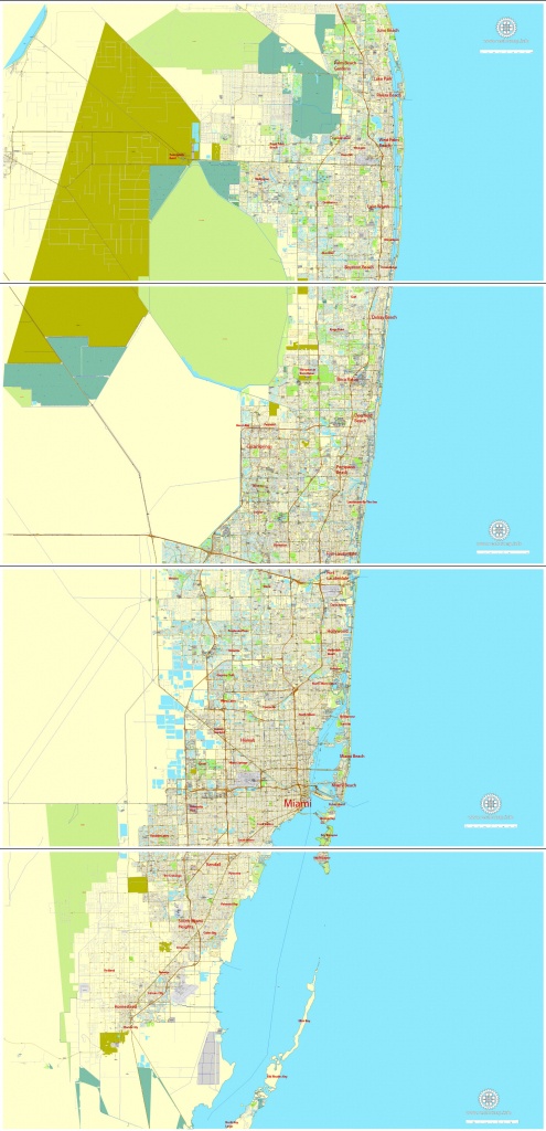 City Map Miami Vector Urban Plan Adobe Illustrator Editable Street Map - Street Map Of Miami Florida