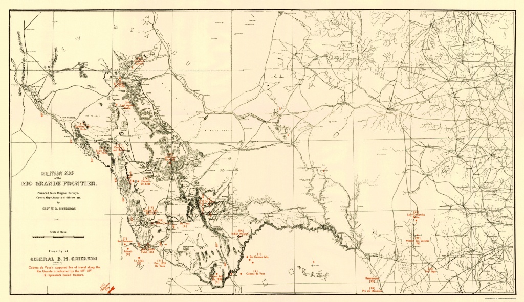 Civil War Map - Military Map Of Rio Grande Frontier 1883 - Texas Civil War Map