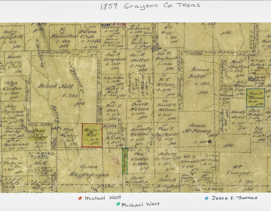 Clmroots: Michael West Land In Grayson County, Texas - Texas Plat Maps