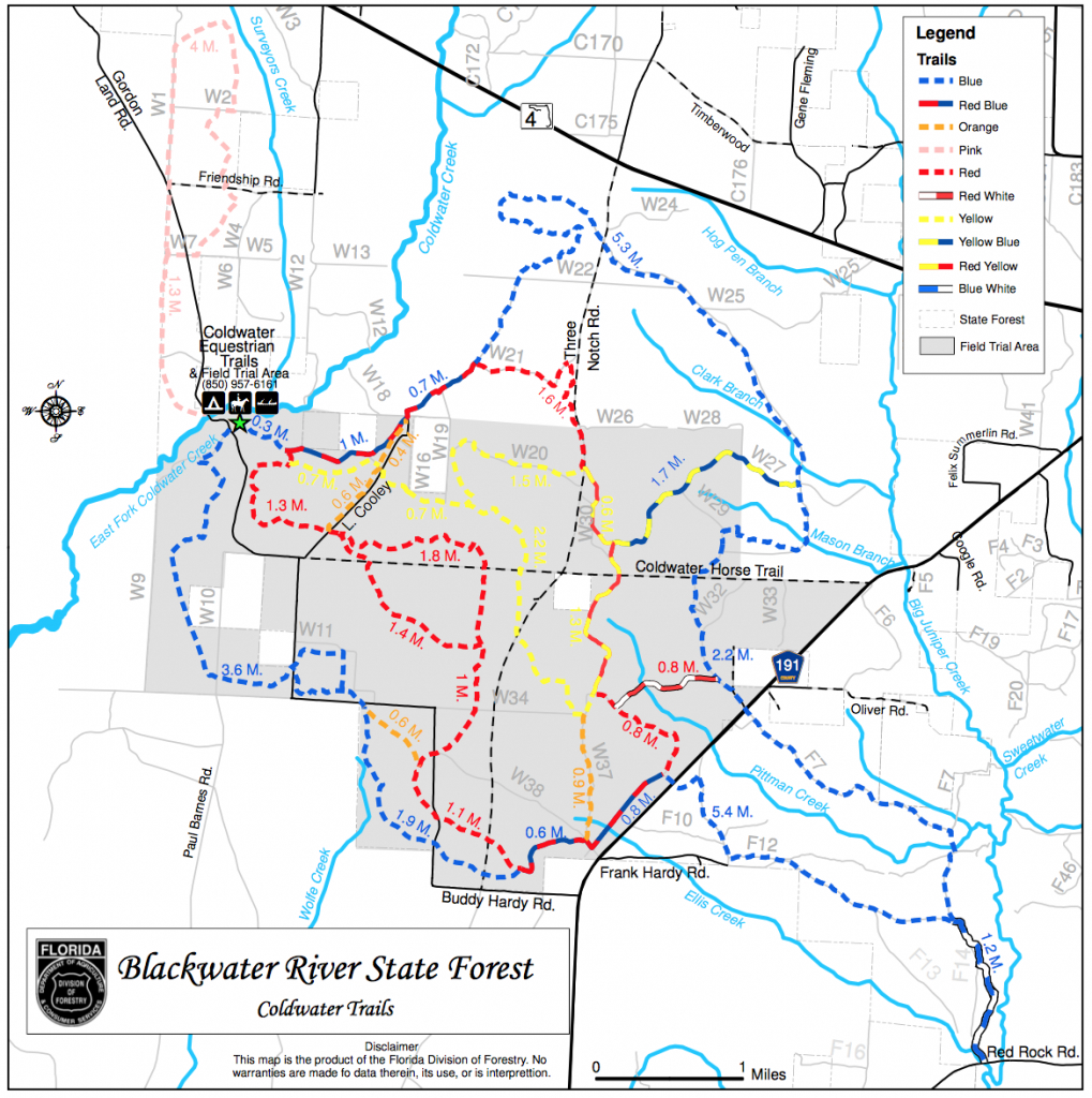 Coldwater Recreation Area - Trailmeister - Coldwater Creek Florida Map